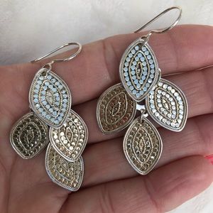 Anna Beck Gold/Silver chandelier dangle earrings